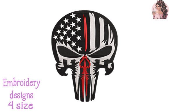 Firefighter Skull USA Flag Embroidery Review