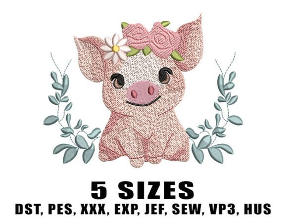 Floral Baby Pig Embroidery Design Review