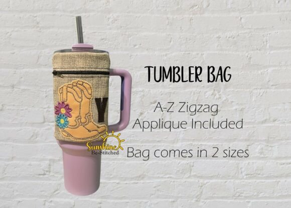 ITH Cowgirl Boots Embroidery Tumbler Bag
