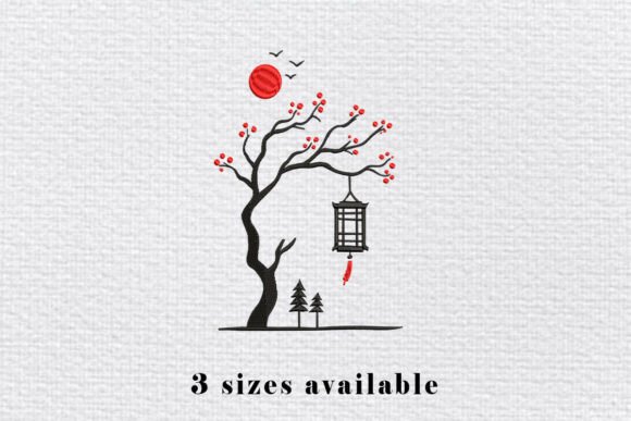 Japanese Tree Lantern Embroidery File Review