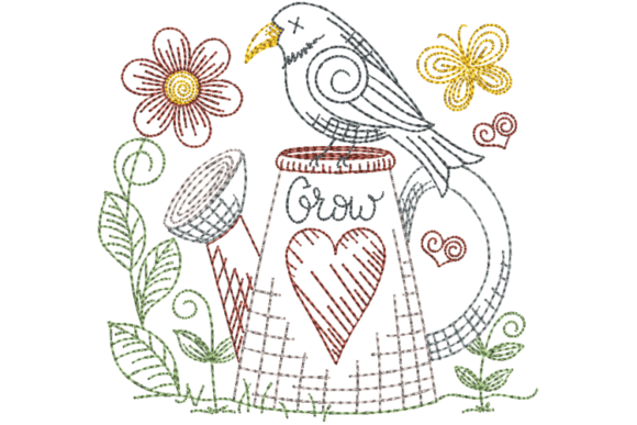 Primitive Grow Crow Embroidery Design Review