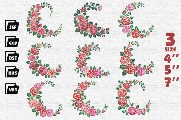 Set 9 Floral Rose Wreath Embroidery Review